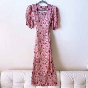 Pink springtime floral dress
